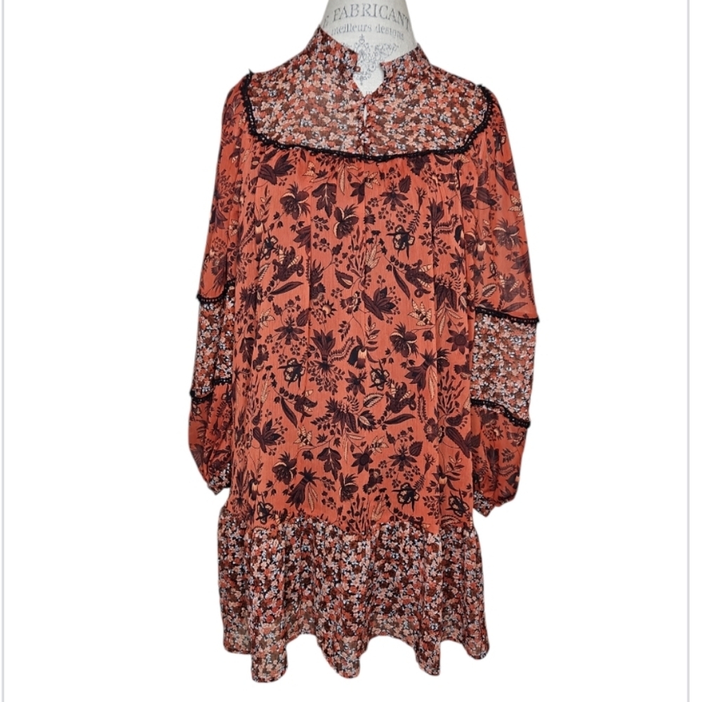 Zara Boho Festival Fall Floral Dress Size L